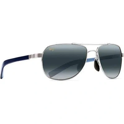 Pre-owned Maui Jim Unisex Guardrails Polarized Sunglasses, Medium In Silver