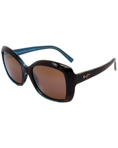 Maui Jim Unisex H735-10p-56-19-140 Sunglasses In Black