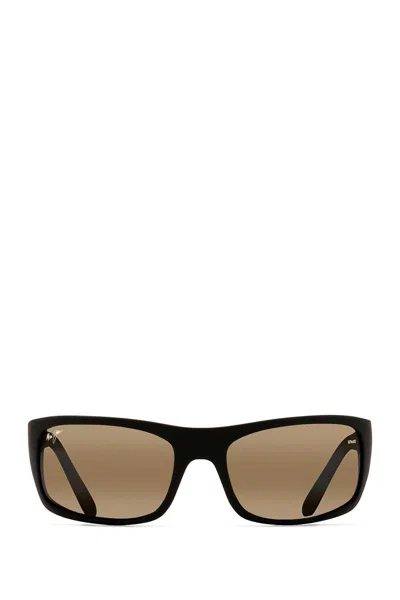 Maui Jim Unisex's Peahi Sunglasses In Matte Black In White