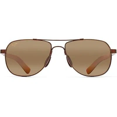 Pre-owned Maui Jim Unisex Polarized Aviator Sunglasses, Medium In Brown