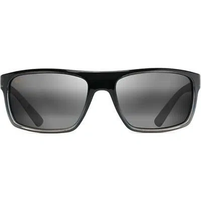 Pre-owned Maui Jim Unisex Polarized Wrap Sunglasses, Large In Gray