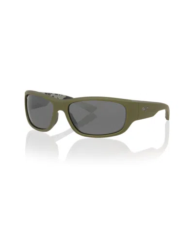 Maui Jim Unisex Rectangle Mauklele Polarized Sunglasses, Mj000796 In Green