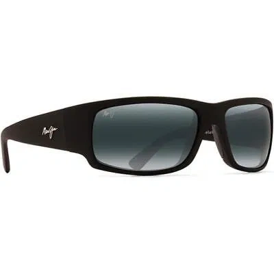 Pre-owned Maui Jim Unisex World Cup Wrap Sunglasses, Large In Black