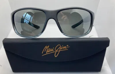 Pre-owned Maui Jim Unused  Kaiwi Channel Gray Black Stripe Gray Lens Sunglasses 840-11d