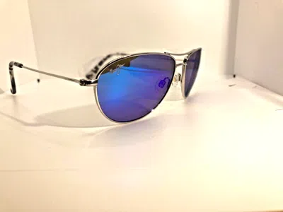 Pre-owned Maui Jim Unused  Silver B245-17 Baby Beach Blue Aviator Titanium Sunglasses