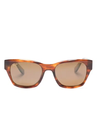 Maui Jim Valley Isle Square-frame Sunglasses In Brown