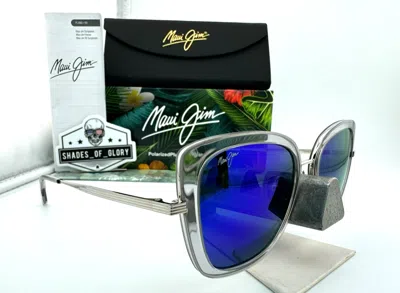 Pre-owned Maui Jim Violet Lake Mj 843-11 Grey Silver Blue Hawaii Polarized Sunglasses $539