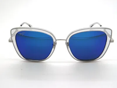 Pre-owned Maui Jim Violet Lake Mj843-11 Grey/blue Hawaii Polarized Titanium Sunglasses