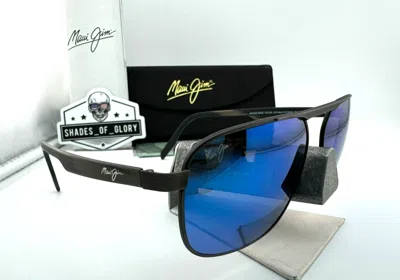 Pre-owned Maui Jim Waihee Ridge Mj 777-02c Gunmetal Blue Hawaii Polarized Sunglasses