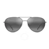 Maui Jim Walaka Neutral Grey Pilot Unisex Sunglasses 885-17 58 In Gray
