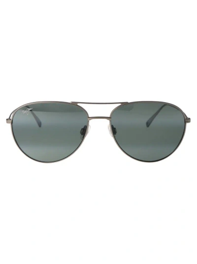 Maui Jim Walaka Polarized Aviator Sunglasses In Grey