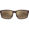 Maui Jim Walewaha 55mm Polarizedplus2® Rectangular Sunglasses In Brown