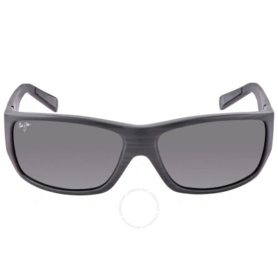 Maui Jim Wassup Polarized Grey Rectangular Unisex Sunglasses 123-02w 60.5 In Black / Grey