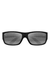Maui Jim Wassup Rectangle-frame Sunglasses In Black
