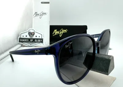 Pre-owned Maui Jim Water Lily Mj 796n-08d Asian Fit Navy Blue W/ Grey Polarized Sunglasses In Neutral Grey Polarized