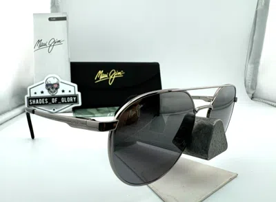 Pre-owned Maui Jim Waterfront Mj 830-11 Grey Silver Black Dual Mirror Polarized Sunglasses In Silver To Black Dual Mirror Polarized