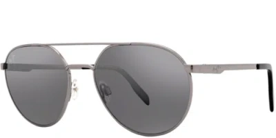 Pre-owned Maui Jim Waterfront Polarized Sunglasses Dsb830-11 Black To Silver Mirror Glass