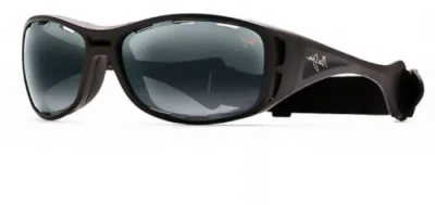 Pre-owned Maui Jim Waterman Mj 410-2m Matte Black W/ Neutral Grey Polarized Sunglasses