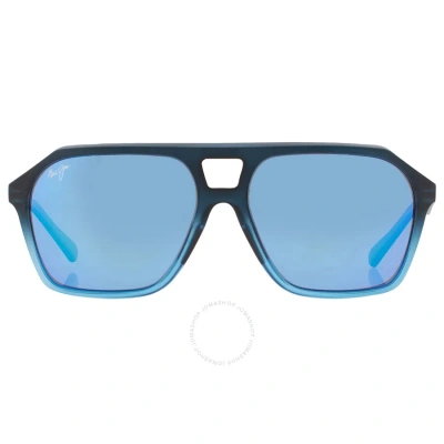 Maui Jim Wedges Blue Hawaii Navigator Men's Sunglasses B880-03 57 In Black / Blue