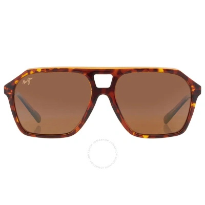 Maui Jim Wedges Hcl Bronze Navigator Men's Sunglasses H880-10 57 In Amber / Bronze / Tortoise