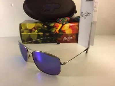 Pre-owned Maui Jim Wiki Wiki Polarized Titanium Sunglasses 246-17 Silver/blue Hawaii