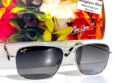 Pre-owned Maui Jim Wiki Wiki Polished Silver Polarized Grey Lens Sunglass Gs246-17 In Gray