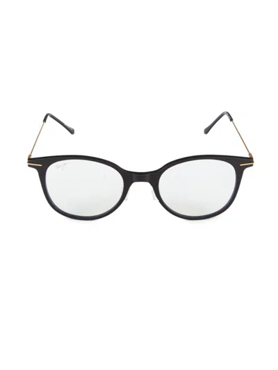 Maui Jim Women's 48mm Oval Eyeglasses In Black Gold