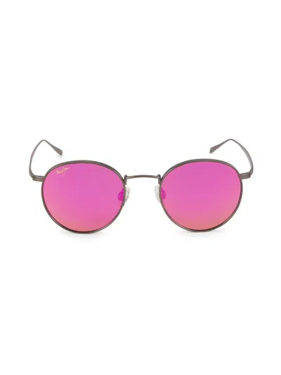 Maui Jim Women's 50mm Polarized Metal Round Sunglasses