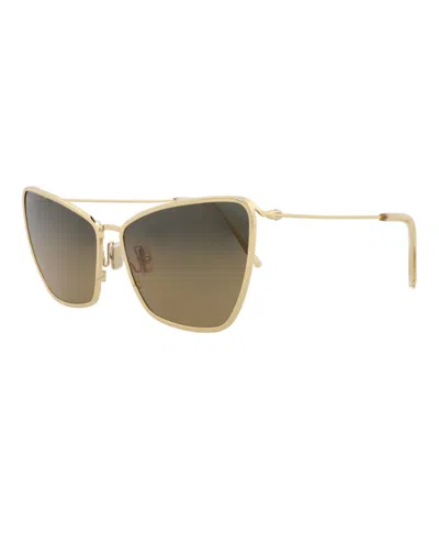 Pre-owned Maui Jim Women's  Cat Eye Sunglasses In Gold Gold Bronze (hs823/16)