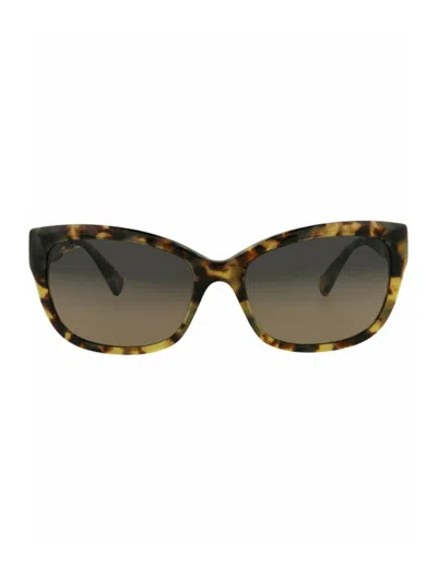 Pre-owned Maui Jim Women's  Cat Eyeframe Acetate Sunglasses In Tortoise Tortoise Bronze (hs768/10l)