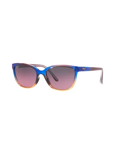 Maui Jim Women's Polarized Sunglasses, 758 Honi In Blue Multi