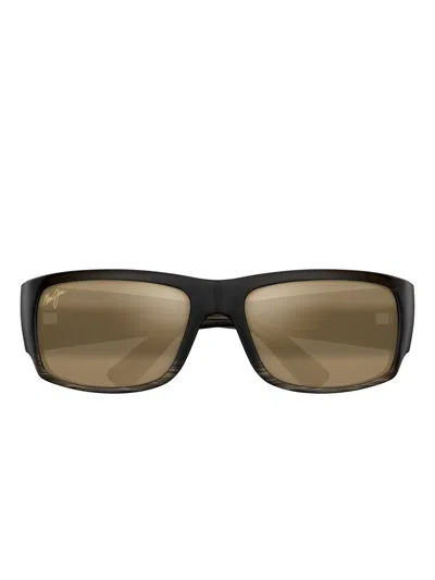 Maui Jim World Cup Rectangle-frame Sunglasses In Black