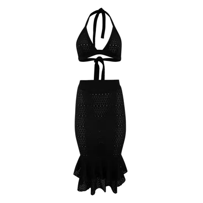 Maui X Lolita Black Cassandra Lace Knit Set