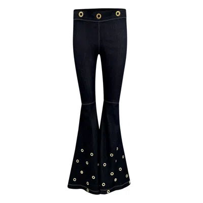 Maui X Lolita Black Chance Denim Bell-bottom Pants