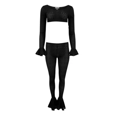 Maui X Lolita Scarlet Black Lace Knit Set