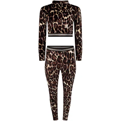 Maui X Lolita Women's Black / Brown Kali Cheetah Print Velour Pants Set In Black/brown