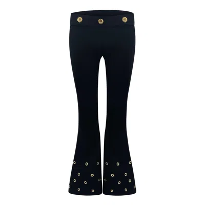Maui X Lolita Women's Black Channing Stretch Bell-bottom Pants