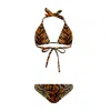 Maui X Lolita Women's Brown Talia Tiger Print Triangle Bikini - Brazilian In Brown