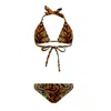 Maui X Lolita Women's Neutrals Talia Tiger Print Triangle Bikini - Thong In Orange/yellow