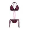 Maui X Lolita Women's Red Kelly Reversible Plaid Triangle Bikini In Red