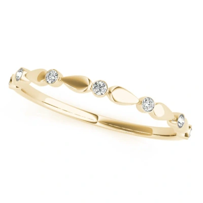 Maulijewels 0.07 Carat Diamond Wedding Band In 14k Yellow Gold