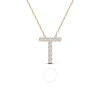 MAULIJEWELS MAULIJEWELS 0.10 CARAT NATURAL DIAMOND INITIAL " T " NECKLACE PENDANT IN 14K YELLOW GOLD WITH 18" CA