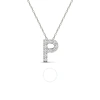 MAULIJEWELS MAULIJEWELS 0.10 CARAT NATURAL ROUND DIAMOND INITIAL " P " PENDANT NECKLACE IN 14K WHITE GOLD WITH 1