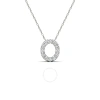 MAULIJEWELS MAULIJEWELS 0.12 CARAT NATURAL DIAMOND INITIAL " O " PENDANT NECKLACE IN 14K WHITE GOLD WITH 18" GOL