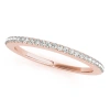 Maulijewels 0.14 Carat Diamond Wedding Band In 14k Rose Gold In Rose Gold-tone