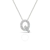 MAULIJEWELS MAULIJEWELS 0.14 CARAT INITIAL " Q " SET WITH NATURAL DIAMOND PENDANT NECKLACE FOR WOMEN IN 14K SOLI