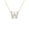MAULIJEWELS MAULIJEWELS 0.15 CARAT NATURAL DIAMOND INITIAL " W " PENDANT NECKLACE IN 14K YELLOW GOLD WITH 18" CA