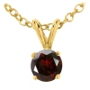MAULIJEWELS MAULIJEWELS 0.20 CARAT RED ROUND NATURAL DIAMOND SOLITAIRE PENDANT NECKLACE IN 14K SOLID YELLOW GOLD