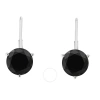 MAULIJEWELS MAULIJEWELS 0.20 CARAT ROUND NATURAL BLACK DIAMOND 3 PRONG SET LEVERBACK EARRINGS FOR WOMENS IN 14K 