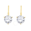 MAULIJEWELS MAULIJEWELS 0.20 CARAT ROUND NATURAL WHITE DIAMOND 3 PRONG SET LEVERBACK EARRINGS FOR WOMENS IN 14K 
